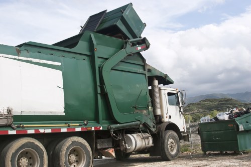 Various types of rubbish being sorted for disposal
