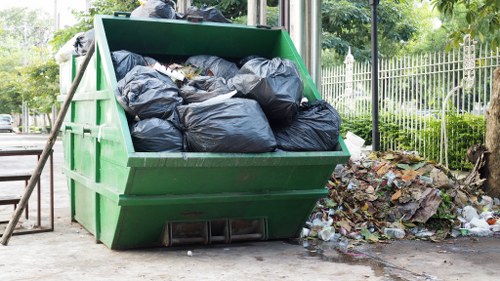 Clean and organized construction site after waste removal