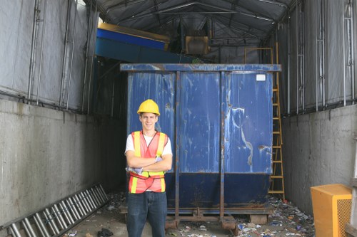 On-site waste sorting at a Raynes Park skip hire location